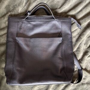 Cole Haan Grand Ambition Convertible Genuine Leather Travel Work Backpack Black